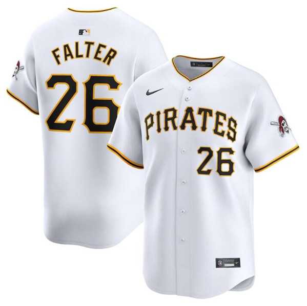 Mens Pittsburgh Pirates #26 Bailey Falter White Home Limited Baseball Stitched Jersey Dzhi